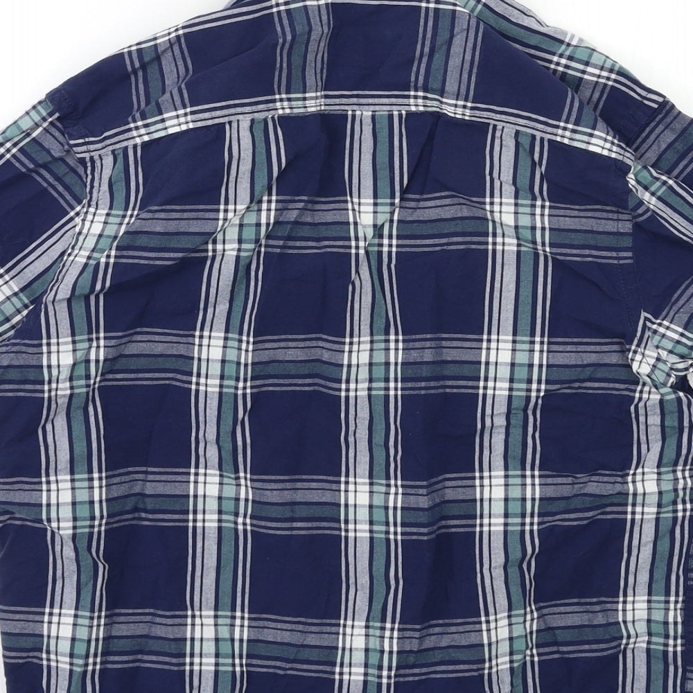 George Mens Blue Check   Dress Shirt Size S