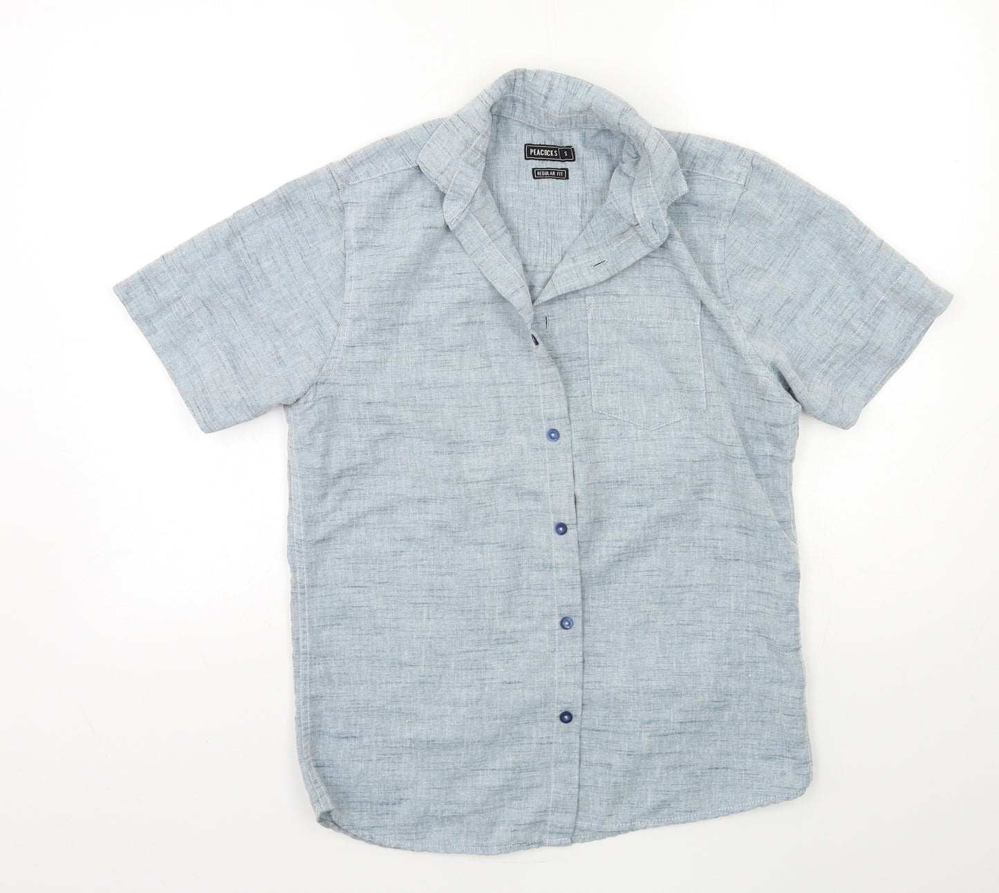 Peacocks Mens Blue    Dress Shirt Size S