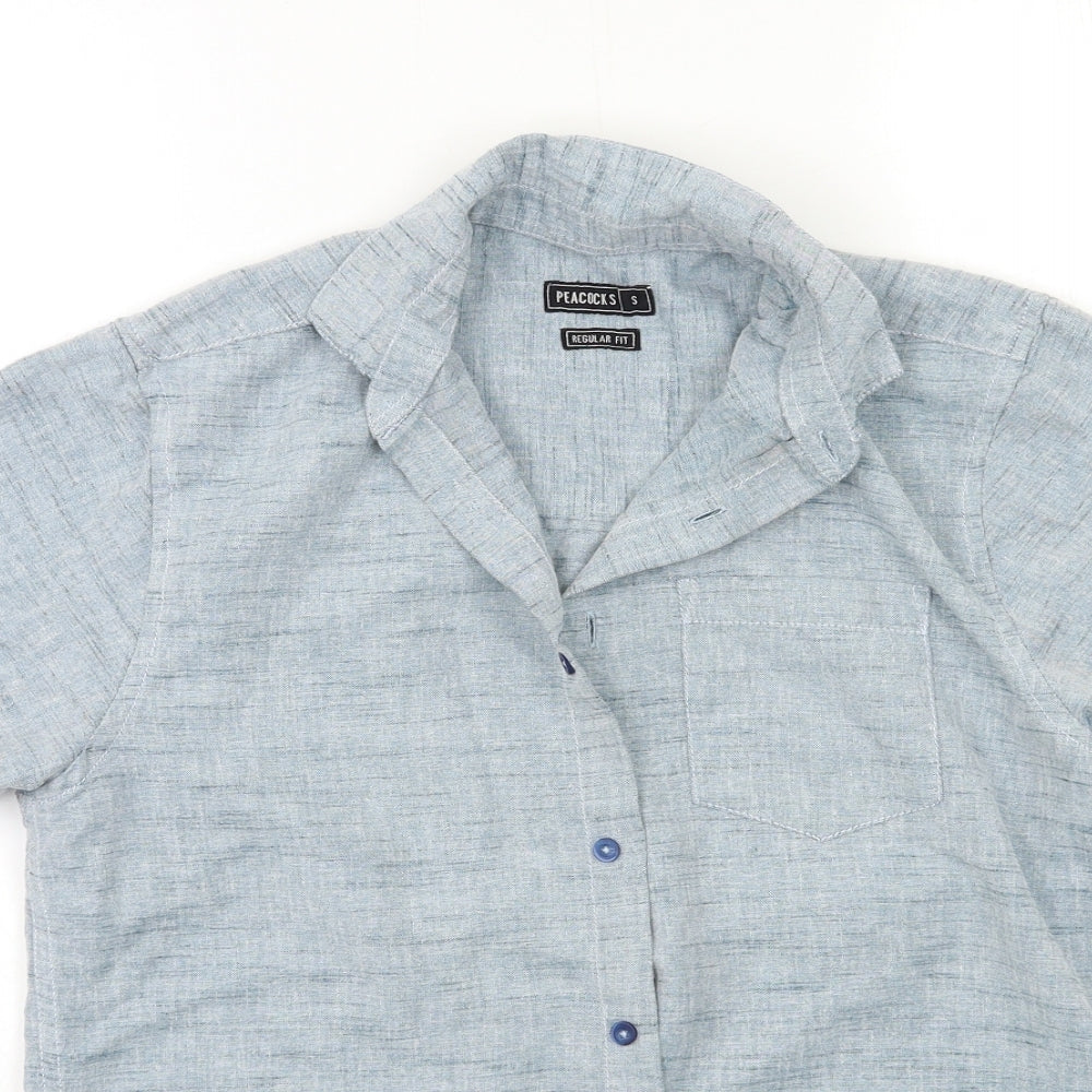 Peacocks Mens Blue    Dress Shirt Size S