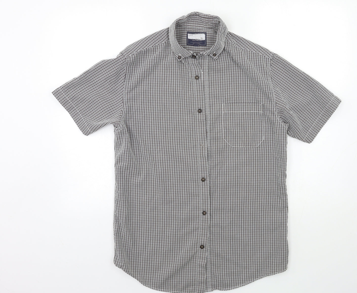 George Mens Red Check   Button-Up Size S