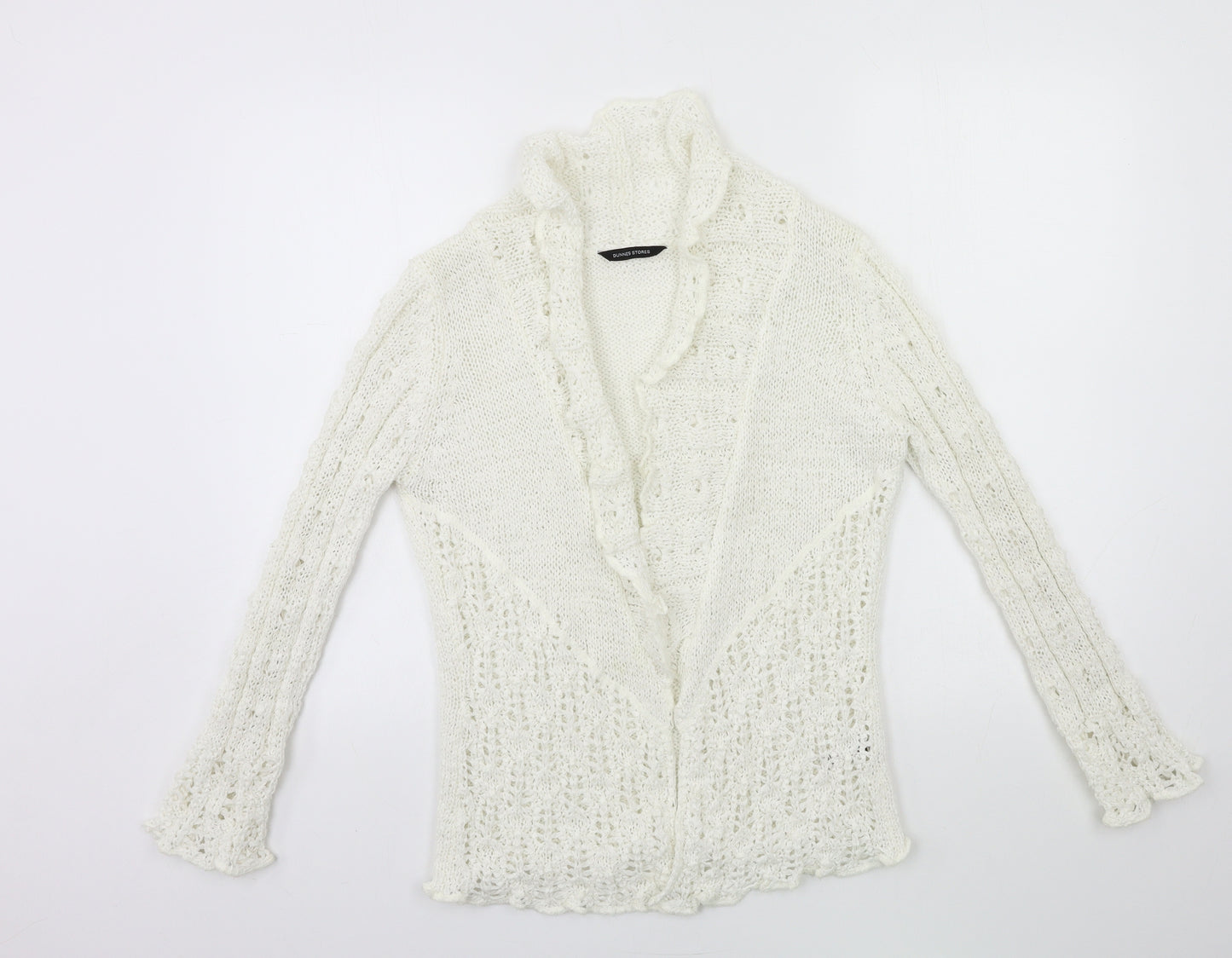 Dunnes Stores Womens White  Knit Cardigan Jumper Size 10