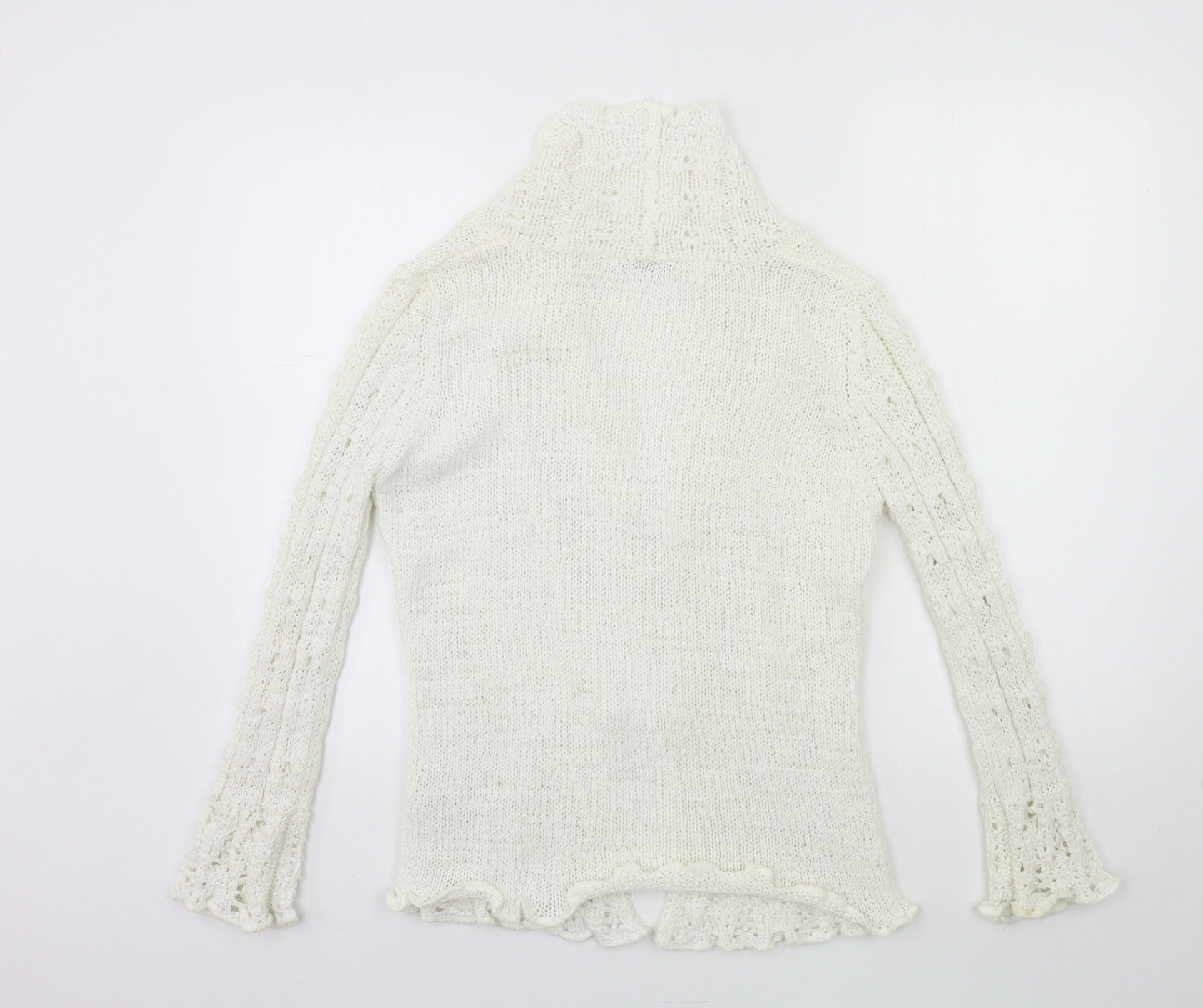 Dunnes Stores Womens White  Knit Cardigan Jumper Size 10