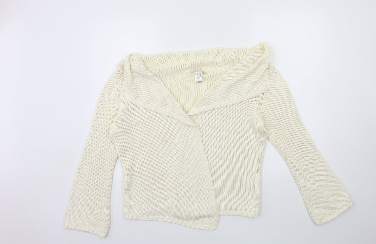 Preworn Womens Beige  Knit Cardigan Jumper Size 10