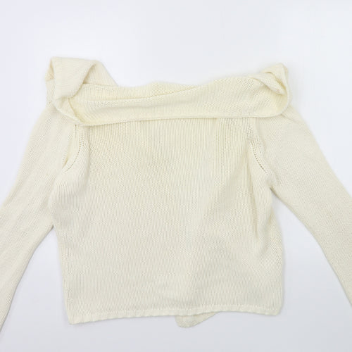 Preworn Womens Beige  Knit Cardigan Jumper Size 10