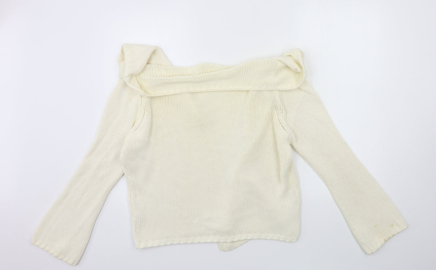Preworn Womens Beige  Knit Cardigan Jumper Size 10