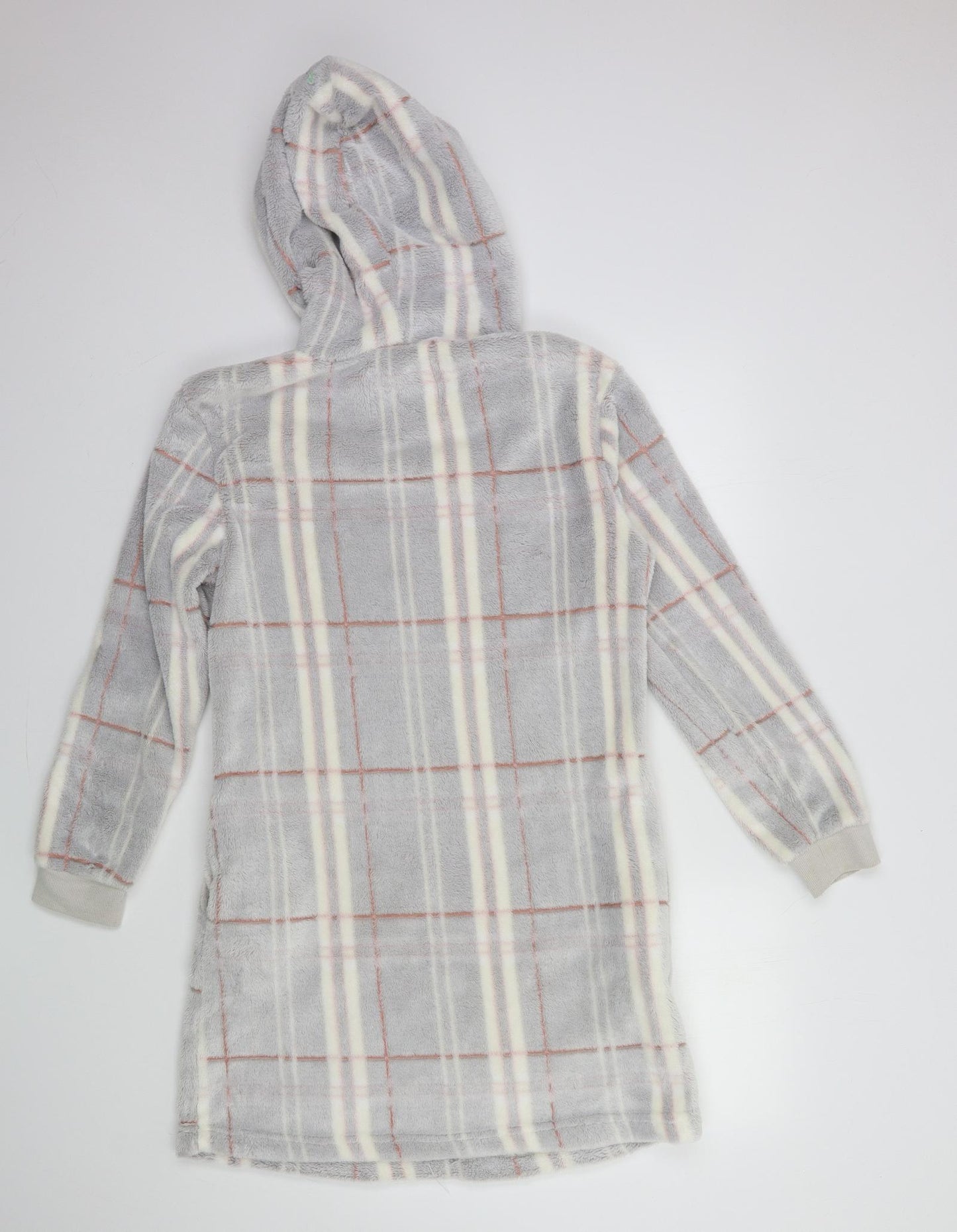 Love To Dream Womens Grey Check Fleece Top Dress Size 8