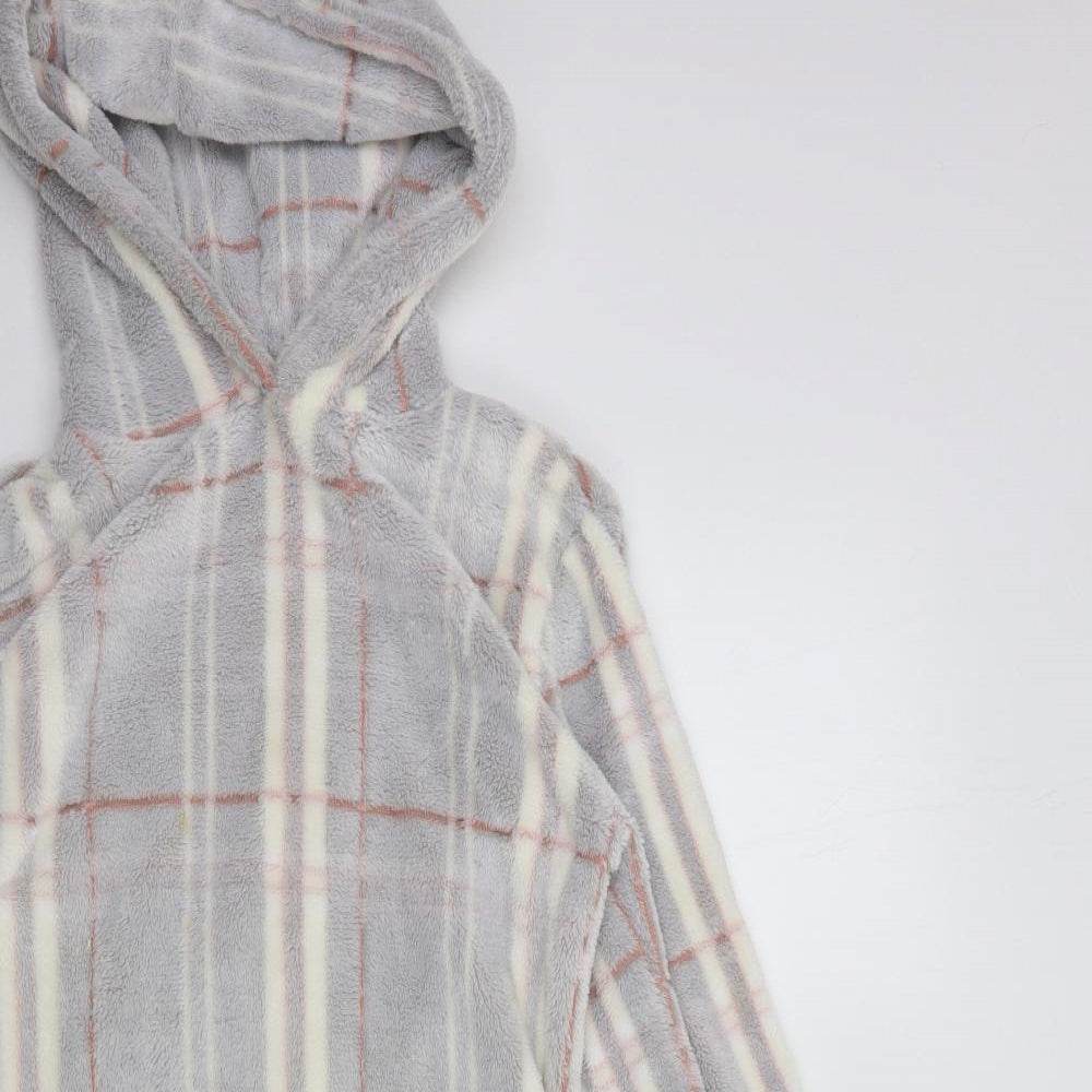 Love To Dream Womens Grey Check Fleece Top Dress Size 8