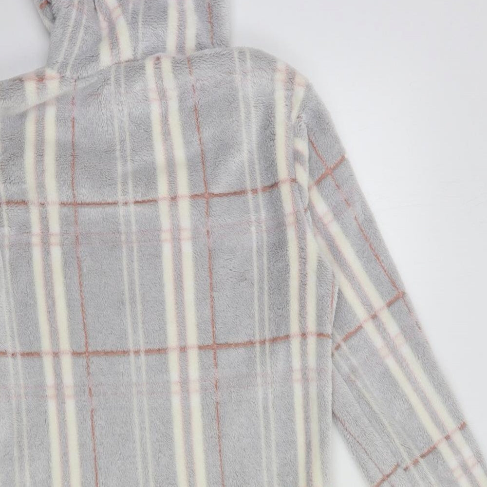 Love To Dream Womens Grey Check Fleece Top Dress Size 8