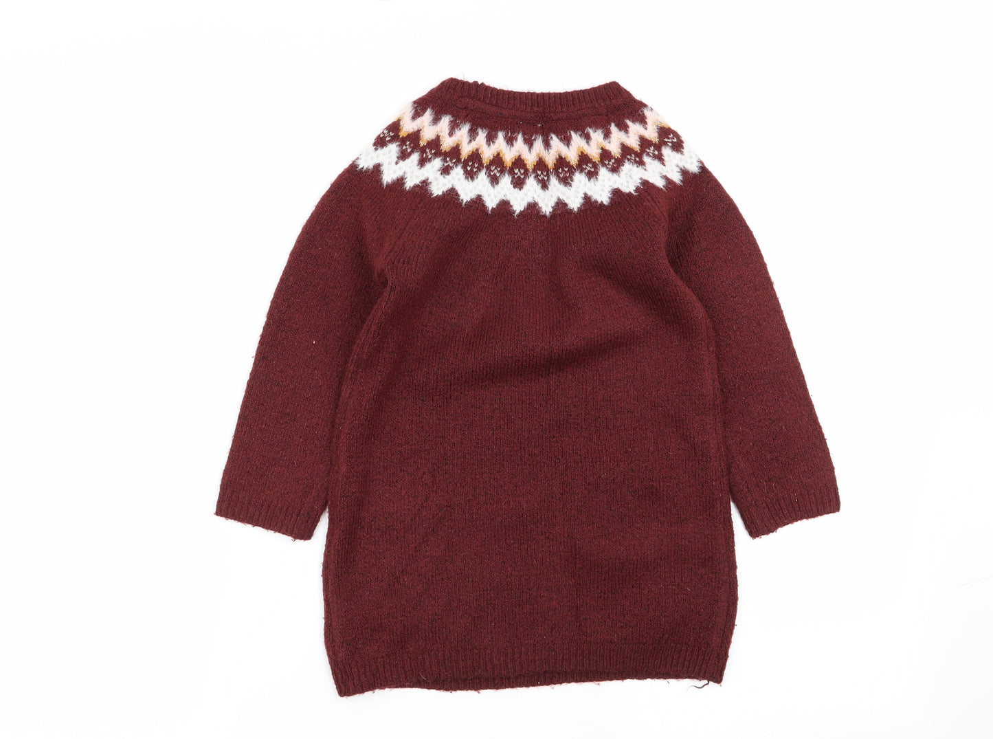 TU Girls Brown Geometric  Jumper Dress  Size 2-3 Years