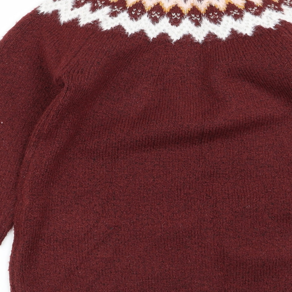 TU Girls Brown Geometric  Jumper Dress  Size 2-3 Years