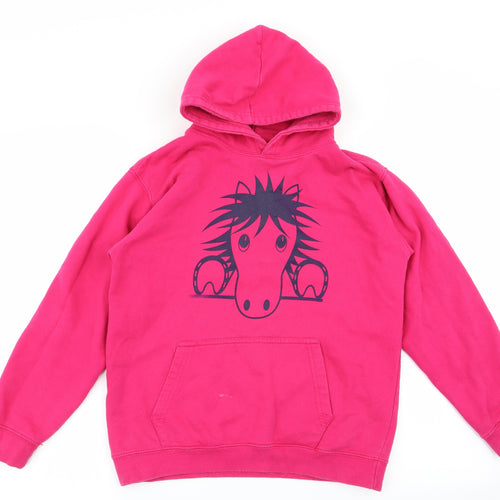 Awdis Girls Pink Animal Print  Pullover Jumper Size 12-13 Years
