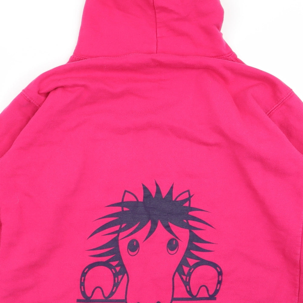 Awdis Girls Pink Animal Print  Pullover Jumper Size 12-13 Years