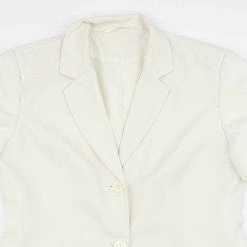 Wrap & Weft Womens Ivory   Jacket Blazer Size 14