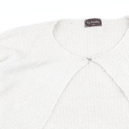 Ky Creations Womens Beige   Cardigan Jumper Size L  - Size L/XL