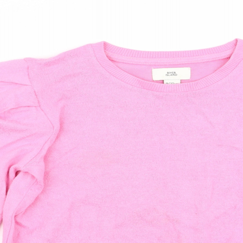 River Island Girls Pink   Pullover Jumper Size 9-10 Years
