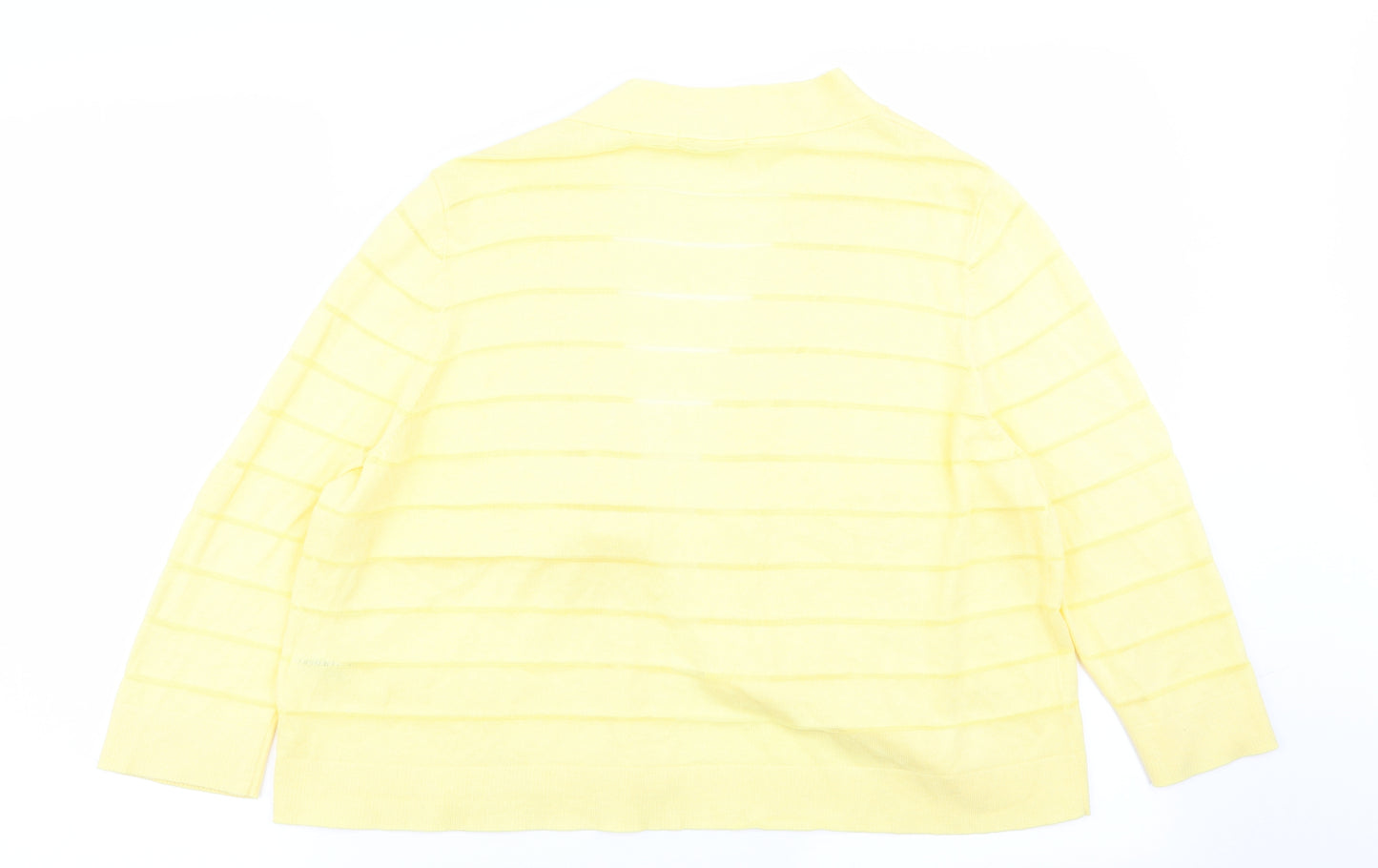 TU Womens Yellow Striped  Cardigan Jumper Size 16