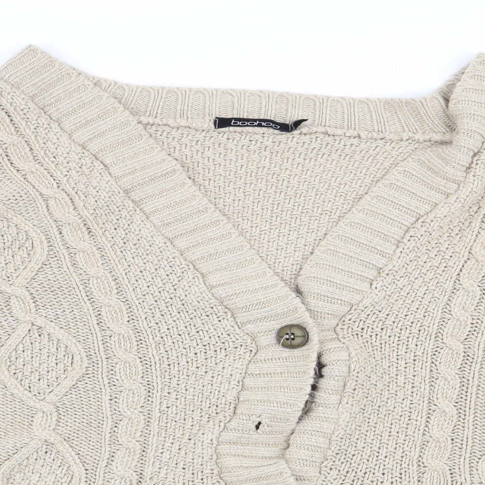 Boohoo Womens Beige   Cardigan Jumper Size M