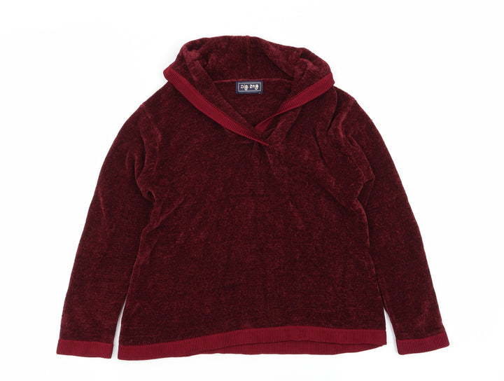 zig zag Girls Red Pullover Jumper Size 2-3 Years