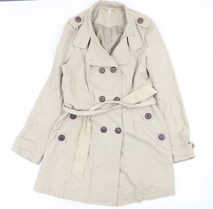 indigo collection Womens Beige   Overcoat Coat Size 10