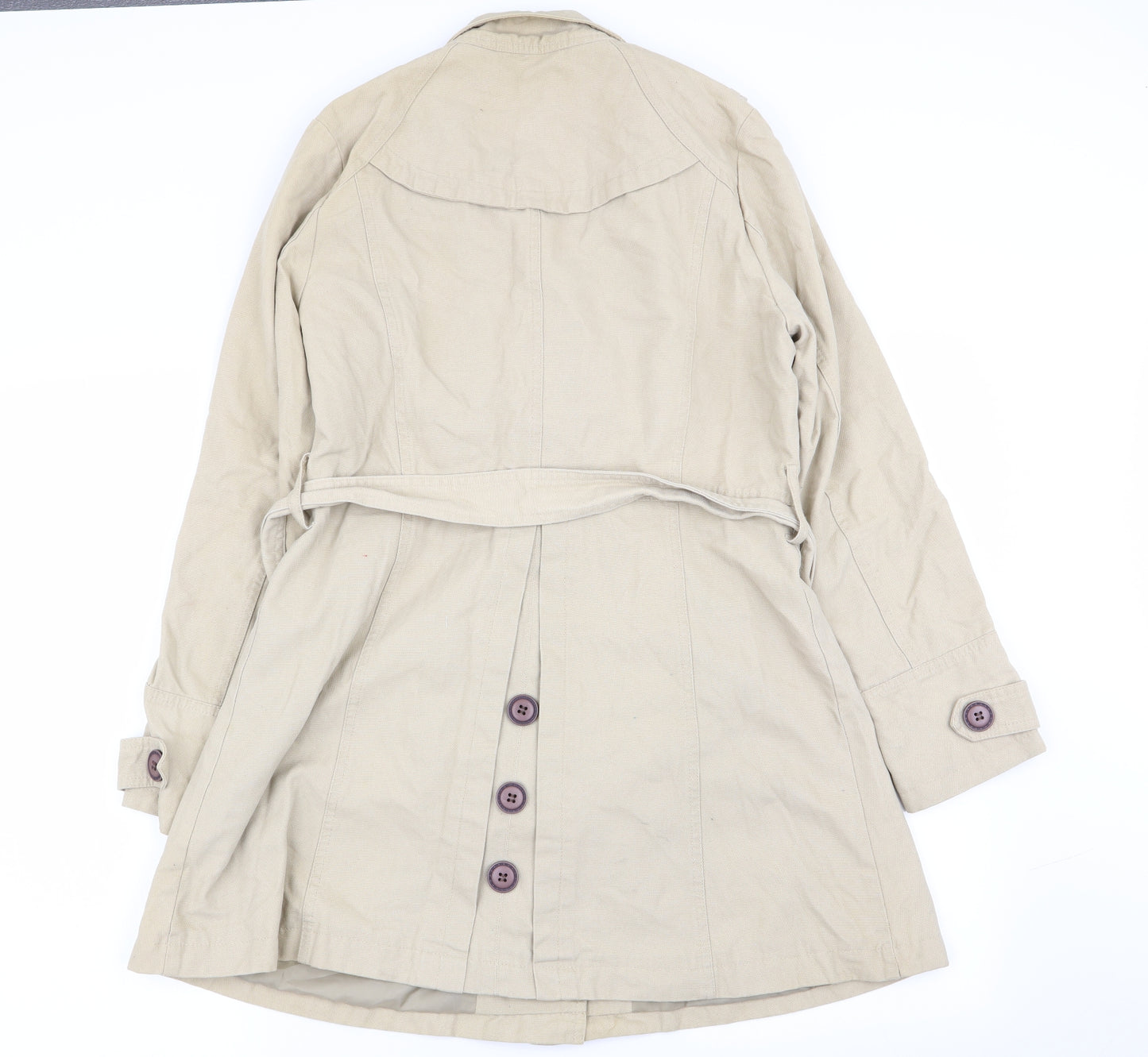 indigo collection Womens Beige   Overcoat Coat Size 10