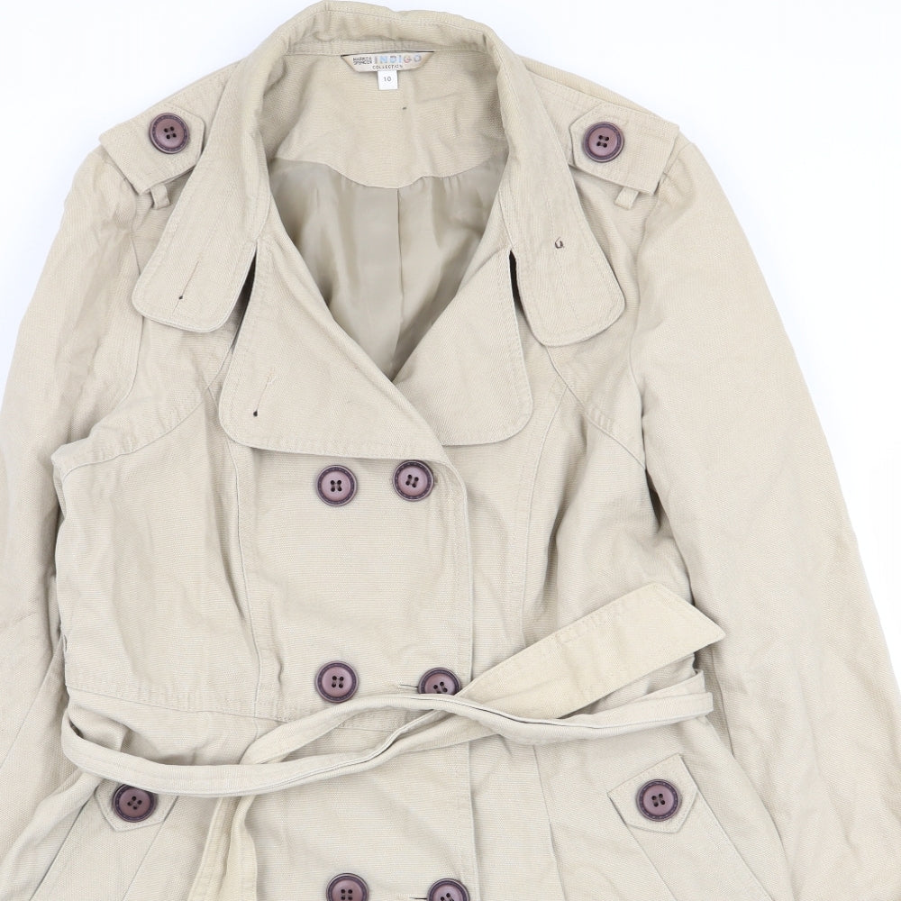 indigo collection Womens Beige   Overcoat Coat Size 10