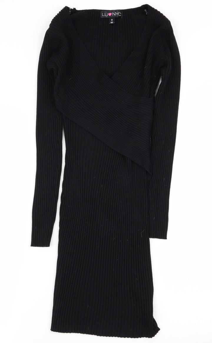 Lu NYC Womens Black   Pencil Dress  Size S