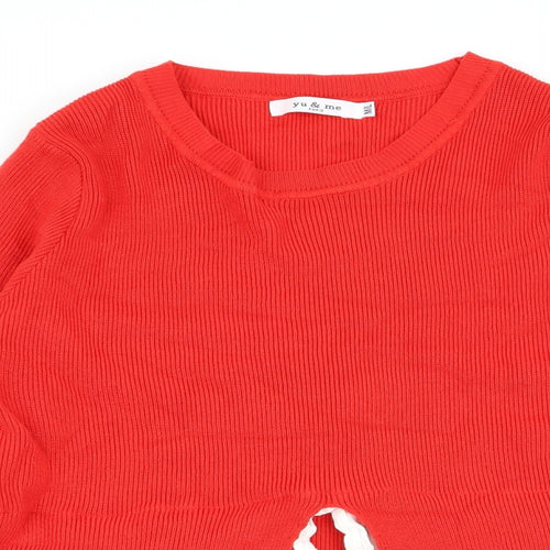 yu & me Womens Red   Pullover Jumper Size M