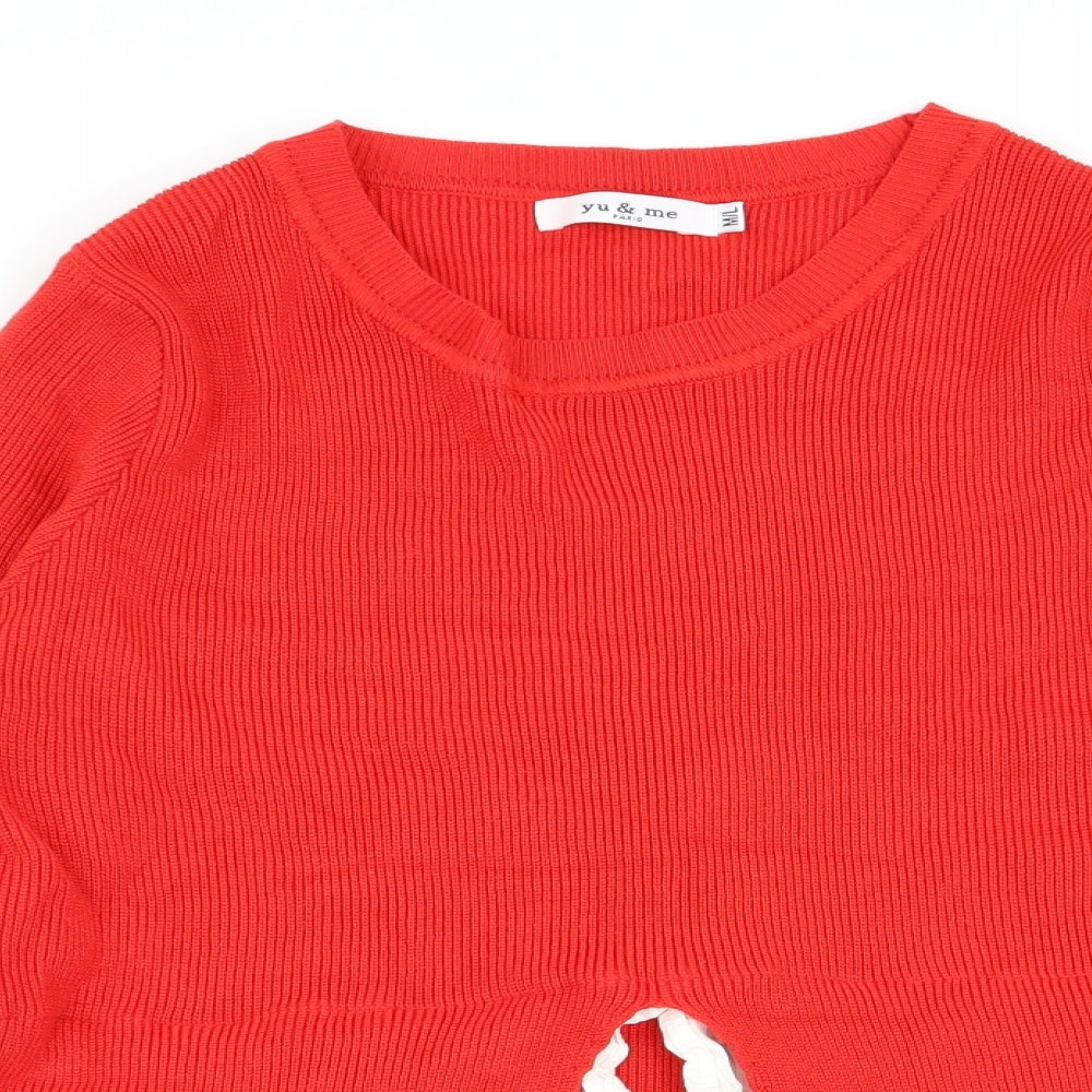 yu & me Womens Red   Pullover Jumper Size M