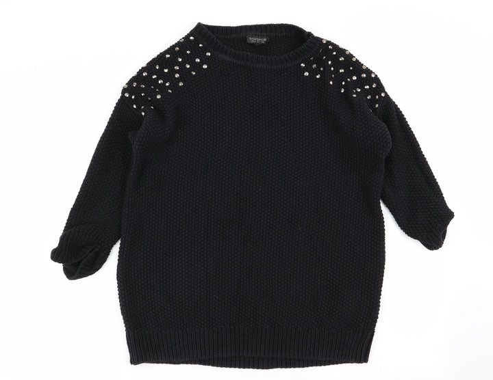 Topshop Womens Black Pullover Jumper Size 8