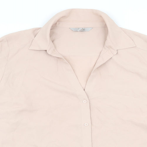 H&M Womens Pink   Basic Button-Up Size L