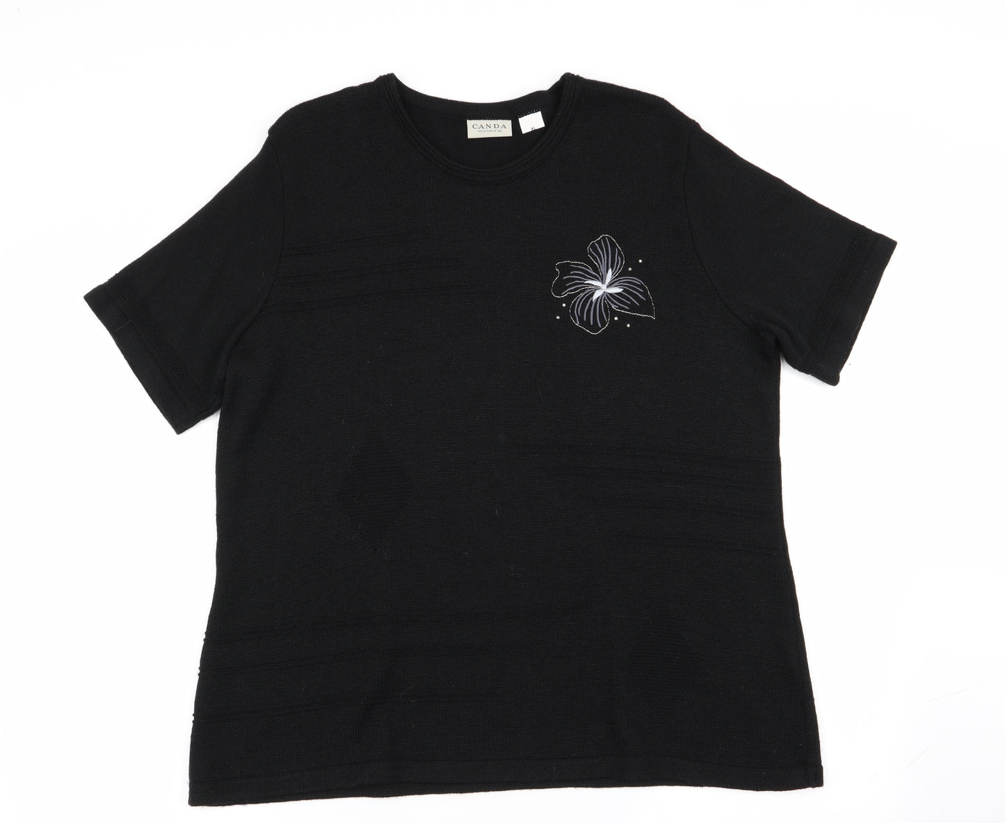 canda Womens Black   Basic T-Shirt Size XL