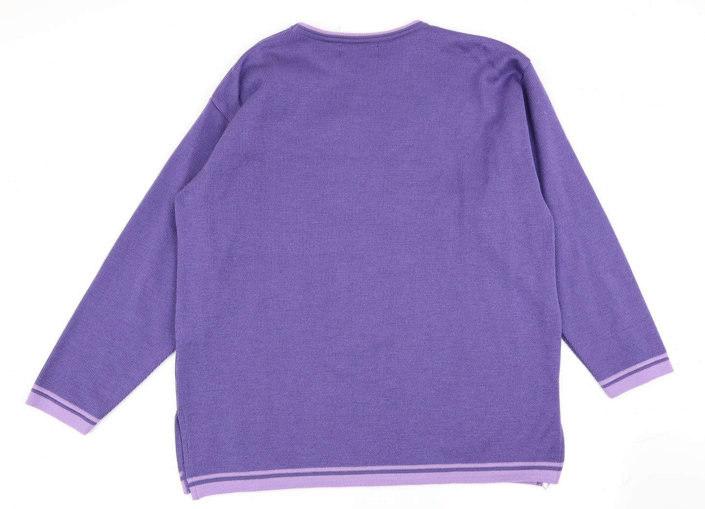 Preworn Womens Purple Floral  Pullover Jumper Size M