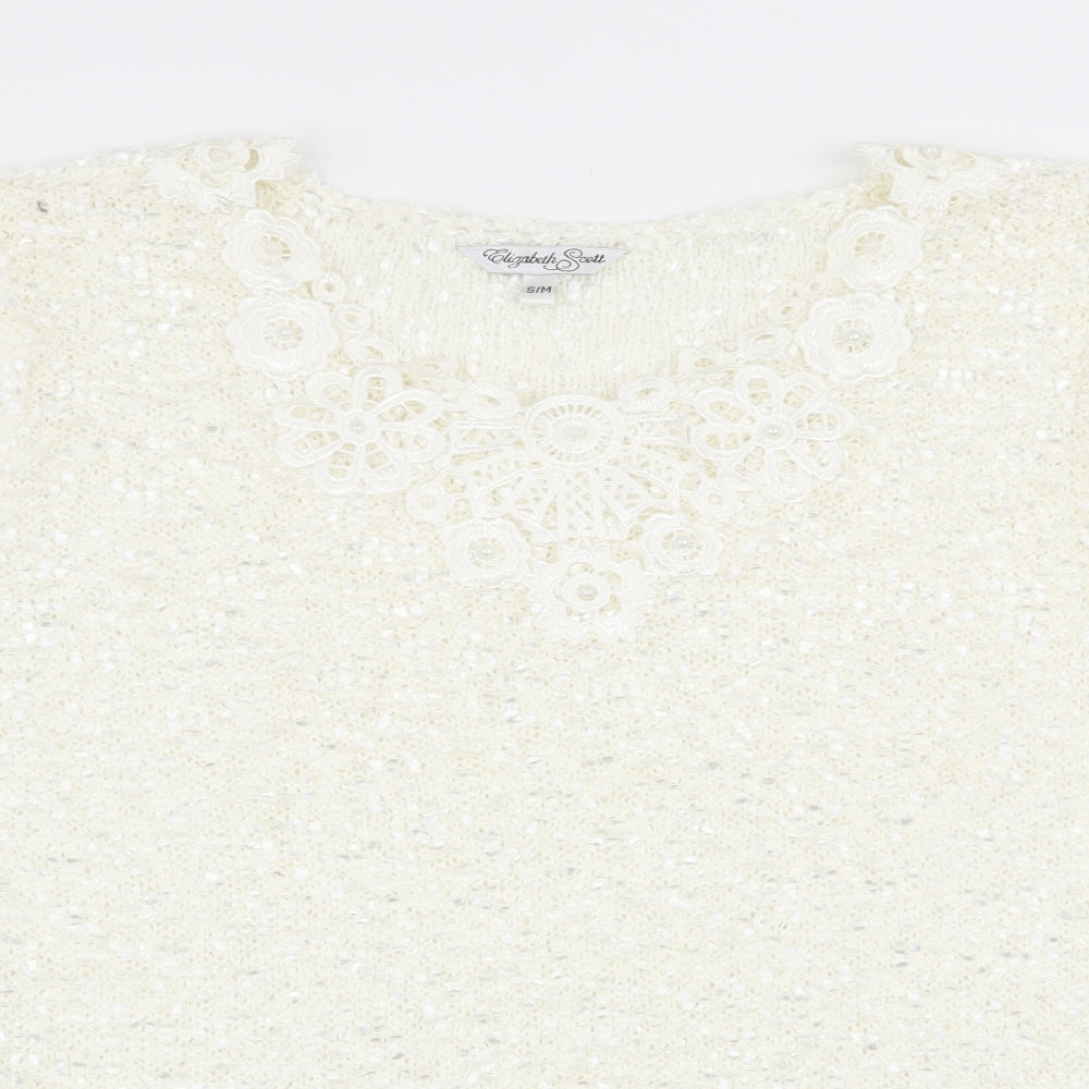 eliagabeth scott Womens White   Pullover Jumper Size S  - Size S-M