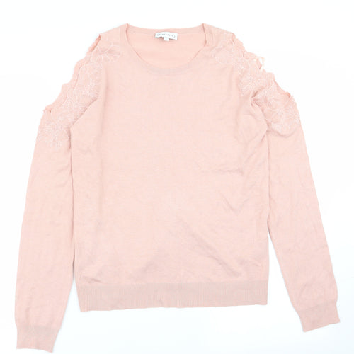 Warehouse Womens Pink Floral  Pullover Jumper Size 12
