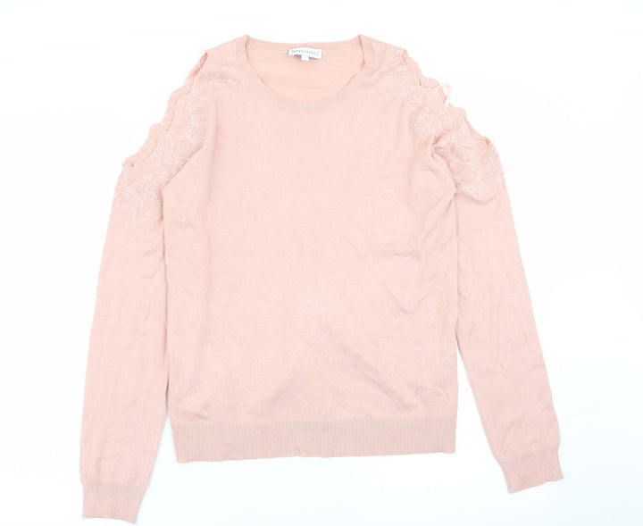 Warehouse Womens Pink Floral  Pullover Jumper Size 12