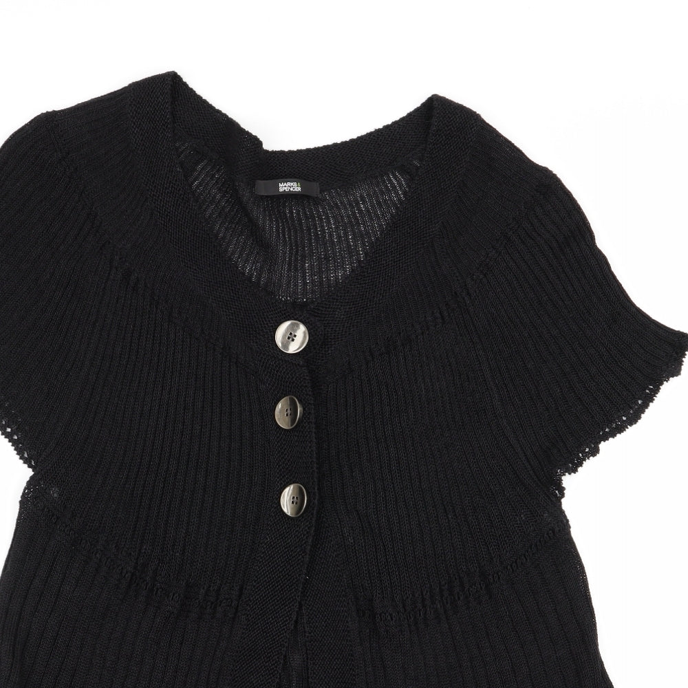 M&S Womens Black   Cardigan Jumper Size 20