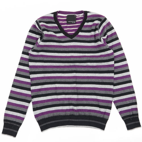 Cedar Wood State Mens Multicoloured Striped  Pullover Jumper Size M