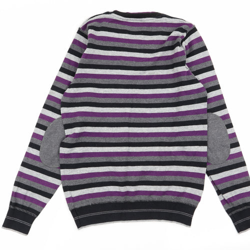 Cedar Wood State Mens Multicoloured Striped  Pullover Jumper Size M