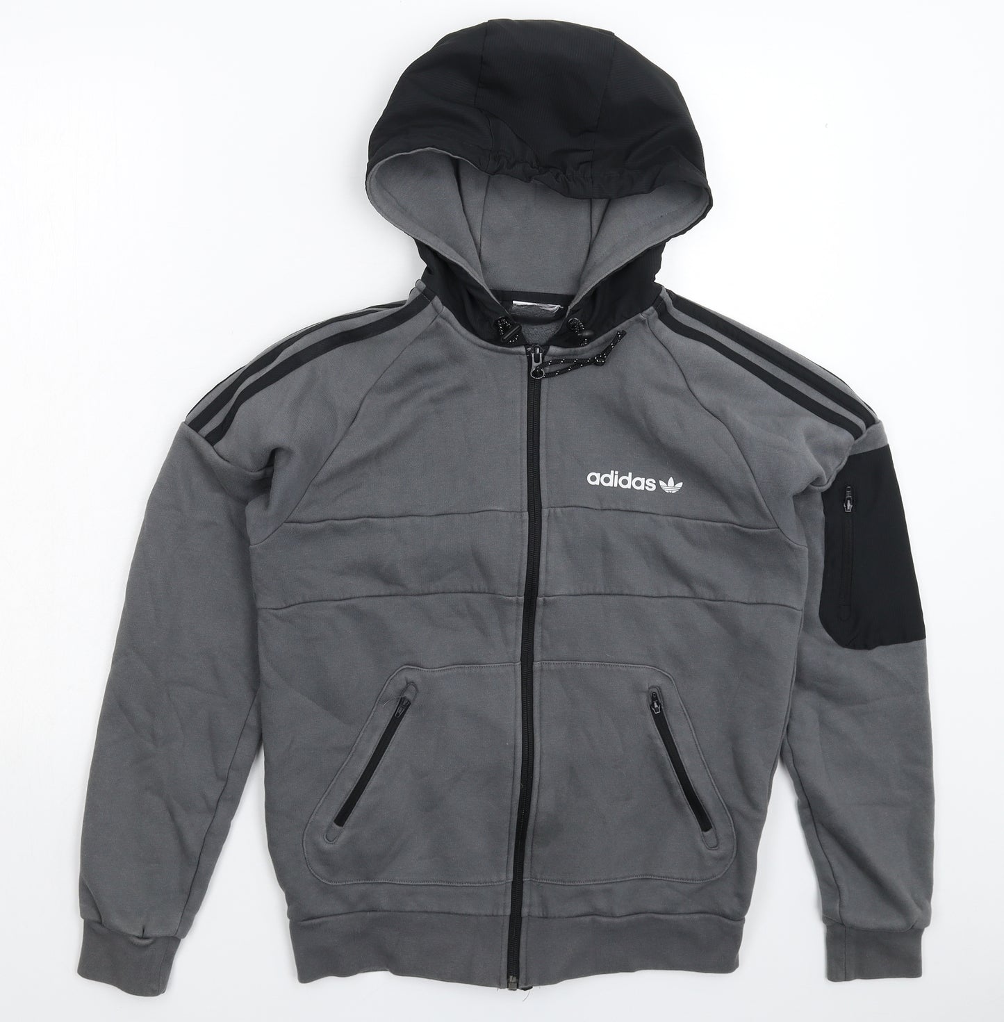 adidas Mens Grey   Full Zip Hoodie Size XS