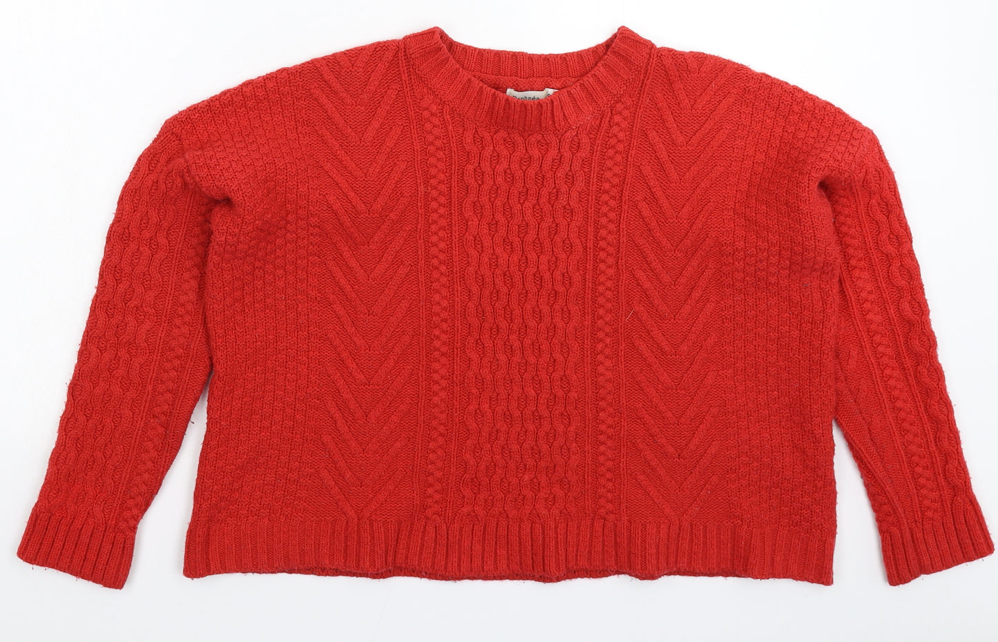Daphnea Womens Red  Knit Pullover Jumper Size M