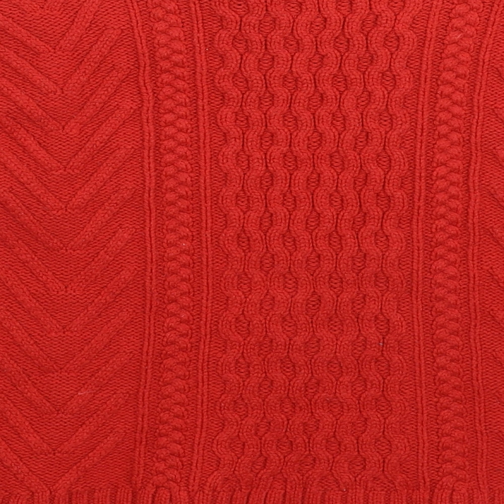 Daphnea Womens Red  Knit Pullover Jumper Size M