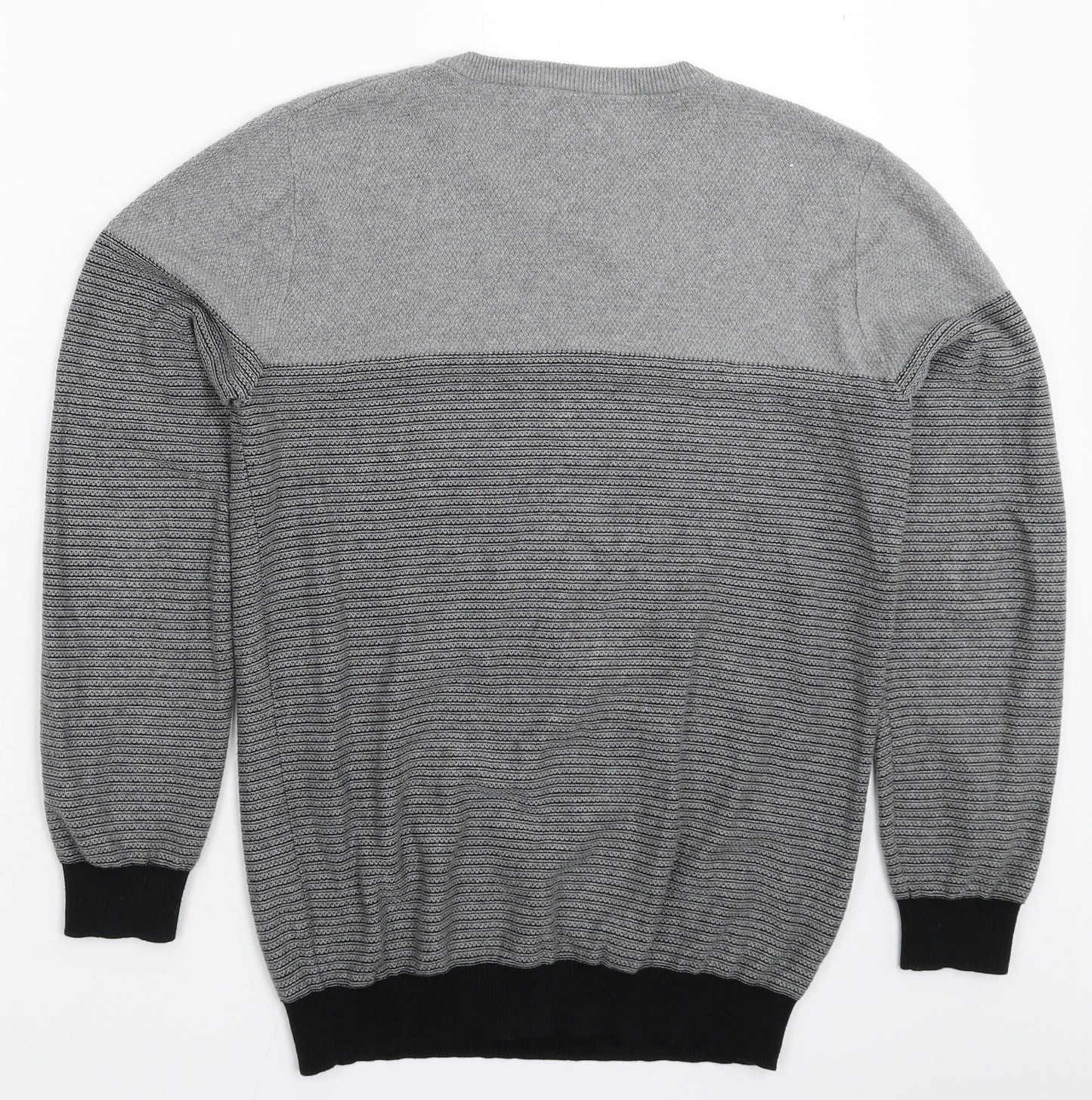 George Boys Grey Striped  Pullover Jumper Size 13-14 Years