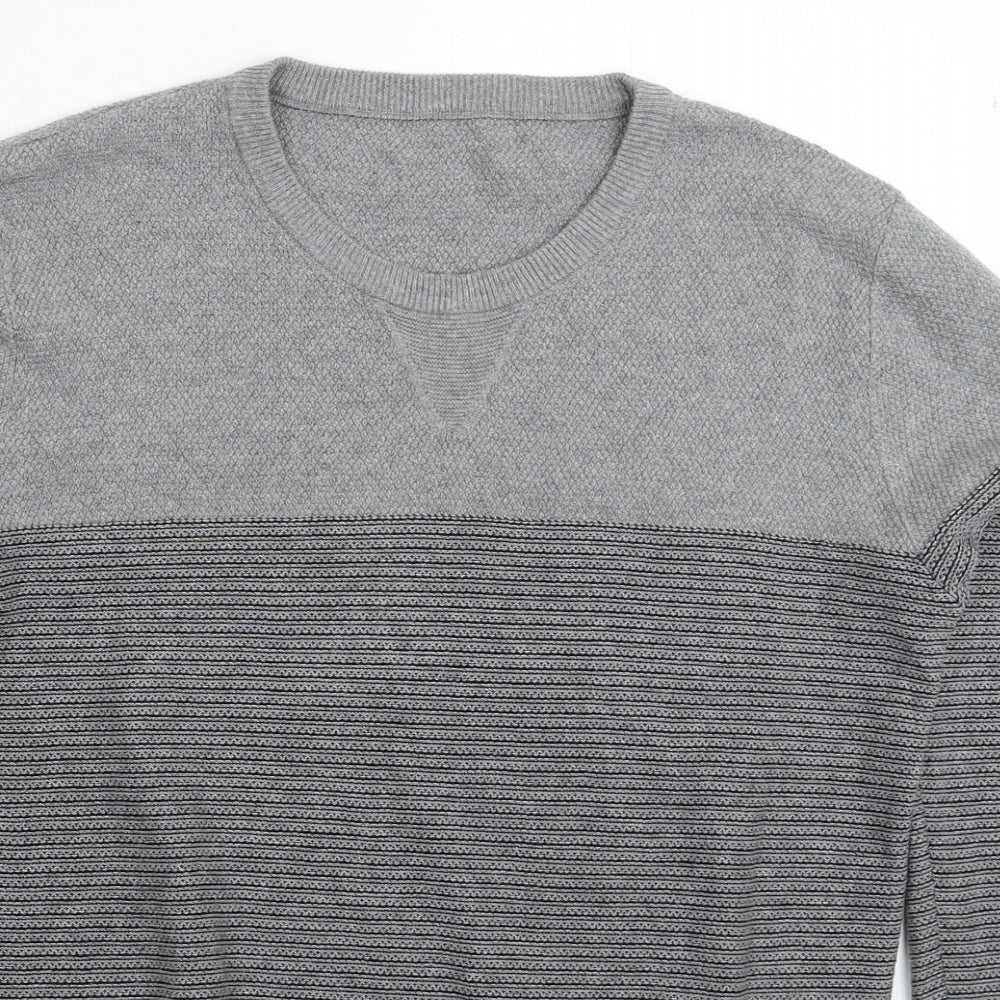 George Boys Grey Striped  Pullover Jumper Size 13-14 Years