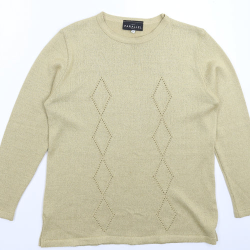 Parallel Womens Gold  Knit Pullover Jumper Size M