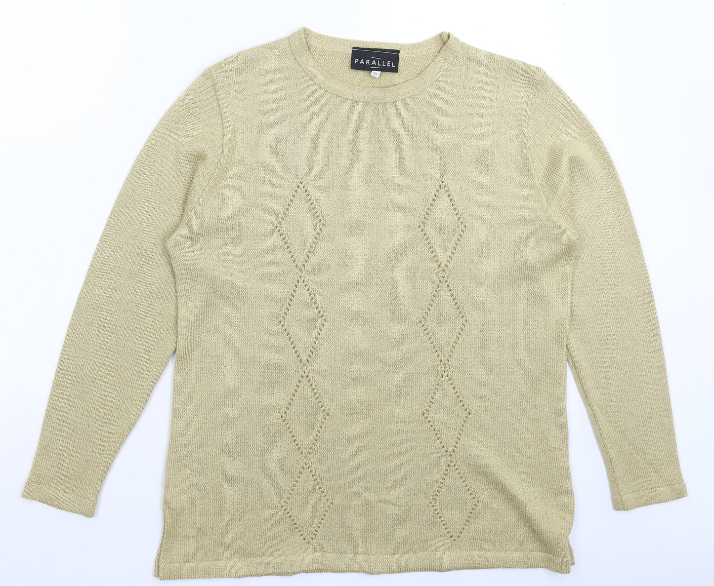 Parallel Womens Gold  Knit Pullover Jumper Size M