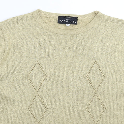 Parallel Womens Gold  Knit Pullover Jumper Size M