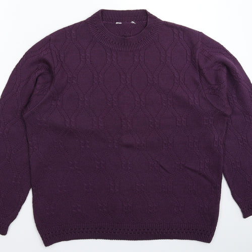 Happit Womens Purple  Knit Pullover Jumper Size 20