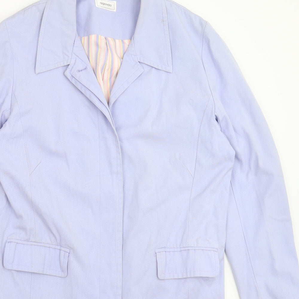 Agenda Womens Blue   Overcoat Coat Size 16