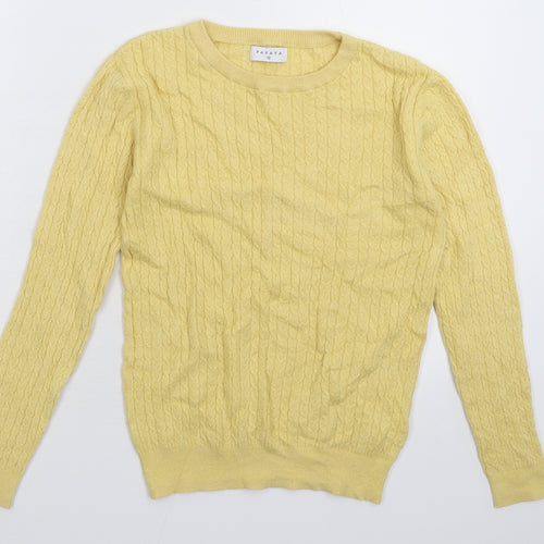 Papaya Womens Yellow  Knit Pullover Jumper Size 10