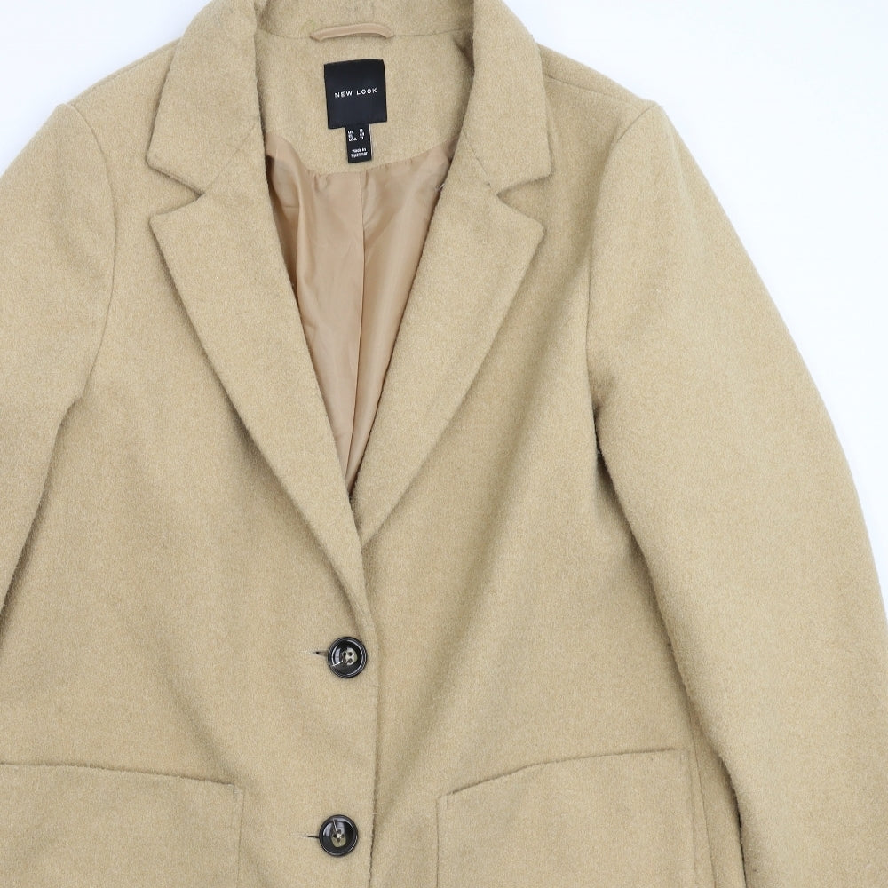 New Look Womens Beige   Overcoat Coat Size 16